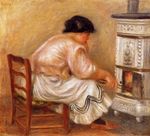 Woman stoking a stove 1912